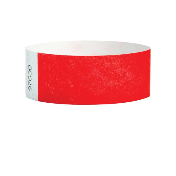 Wristband - Tyvek - Adult Blank 1" x 10" Red